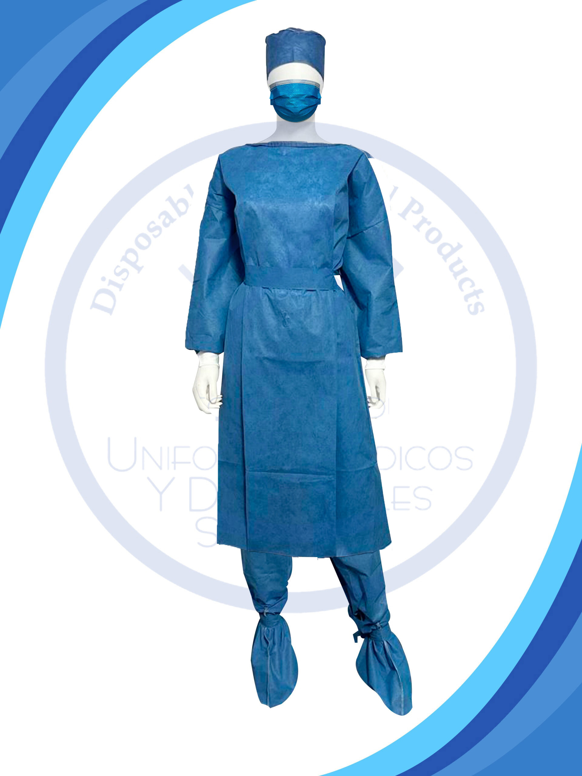 0057, PIJAMA SMS AZUL CON BATA QX